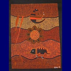 Aboriginal Art Canvas - Bj Mckenzie-Size:50x65cm - A